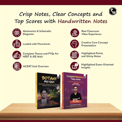 Image of PW Botany Med Easy Dr. Vipin Sharma and Easy Handwritten Notes Inorganic Chemistry By Om Pandey Combo Set of 2 Books For NEET and Board Exams 2025-26