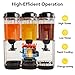 Aprafie Commercial Beverage Dispenser 14.4 Gal Drink Dispenser,Food Grade Material Stainless Steel Commercial Slushy Machine With Thermostat Controller for Cold Drink Restaurant Hotel Party(3 Tanks)
