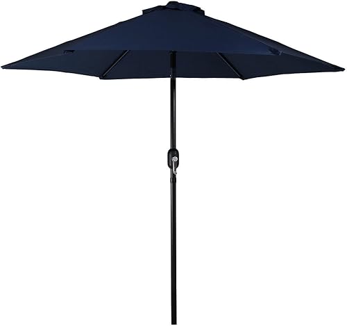 Miniatura 72 de Sunnydaze Sombrilla de patio al aire libre de 7.5 pies, sombrilla de poliéster con botón de inclinación y manivela, 8 varillas resistentes, color