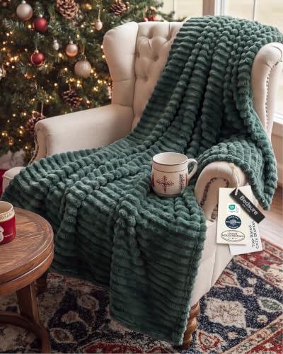 Bedsure Soft Throw Blanket for Couch Decor Gifts Christmas Green 50"x60"