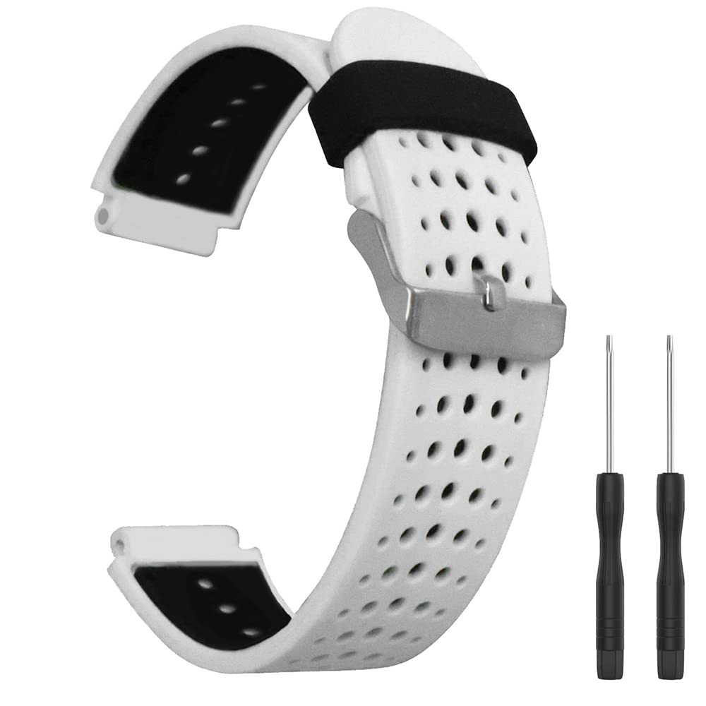 Threeeggs 22mm Bands for Garmin Forerunner 235, Silicone Watch Band Sport Strap for Forerunner 220/230 / 235/620 / 630 / 735XT / 235Lite / Approach S20/ S5/ S6 Smartwatch