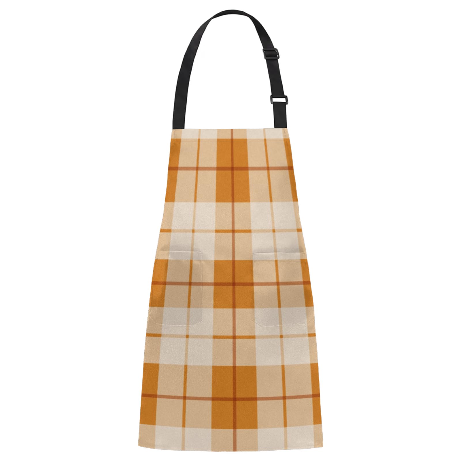 Aglebo Cube Orange Chef Apron with Pockets Adjustable Shoulder Strap Waterproof Cooking Apron for Kitchen Baking Gardening Pottery Painting