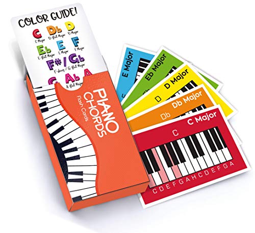 Made With Tone, Piano Chords Flash Cards, a Gift for Music Lovers and Beginner Musicians! All The Major Chords and Notes for Keyboard!