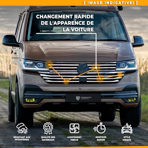 Baguettes de calandre avant pour Transit Custom 2018-2023 grille acier - 6