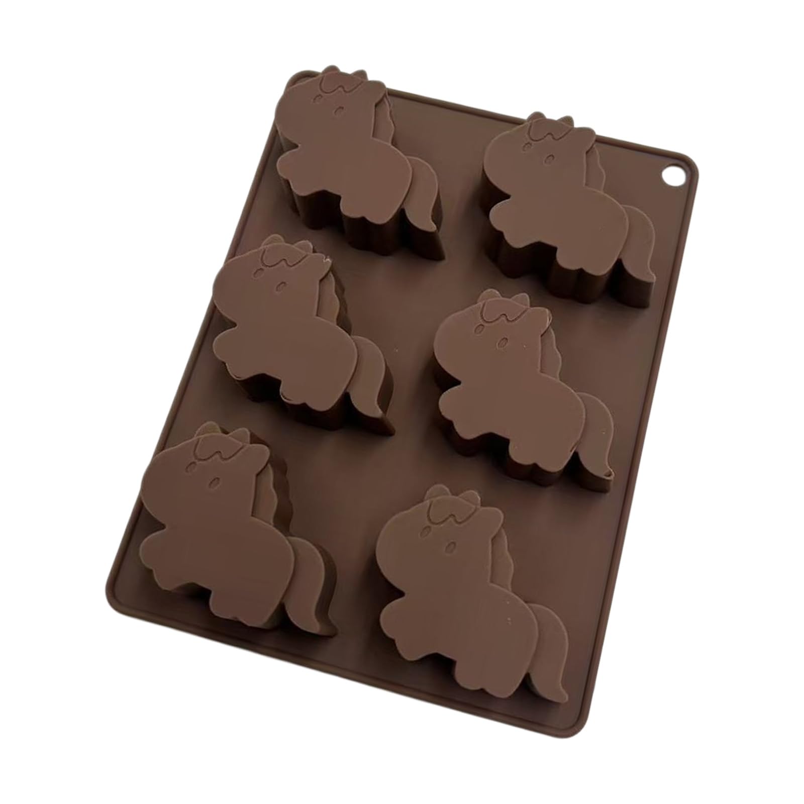 Alksubbm 6 Cavities Animal Horse Silicone Ice Cubes Molds Easy Demolding Dishwasher Safe for Making Freezing Drinks Freezers Fun Freezing Block Maker