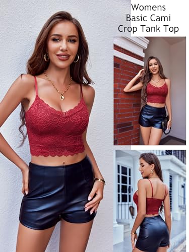 Image of Avidlove Lace Bralette for Women Spaghetti Strap Tank Top V Neck Slim Basic Camisoles,Pack of 2
