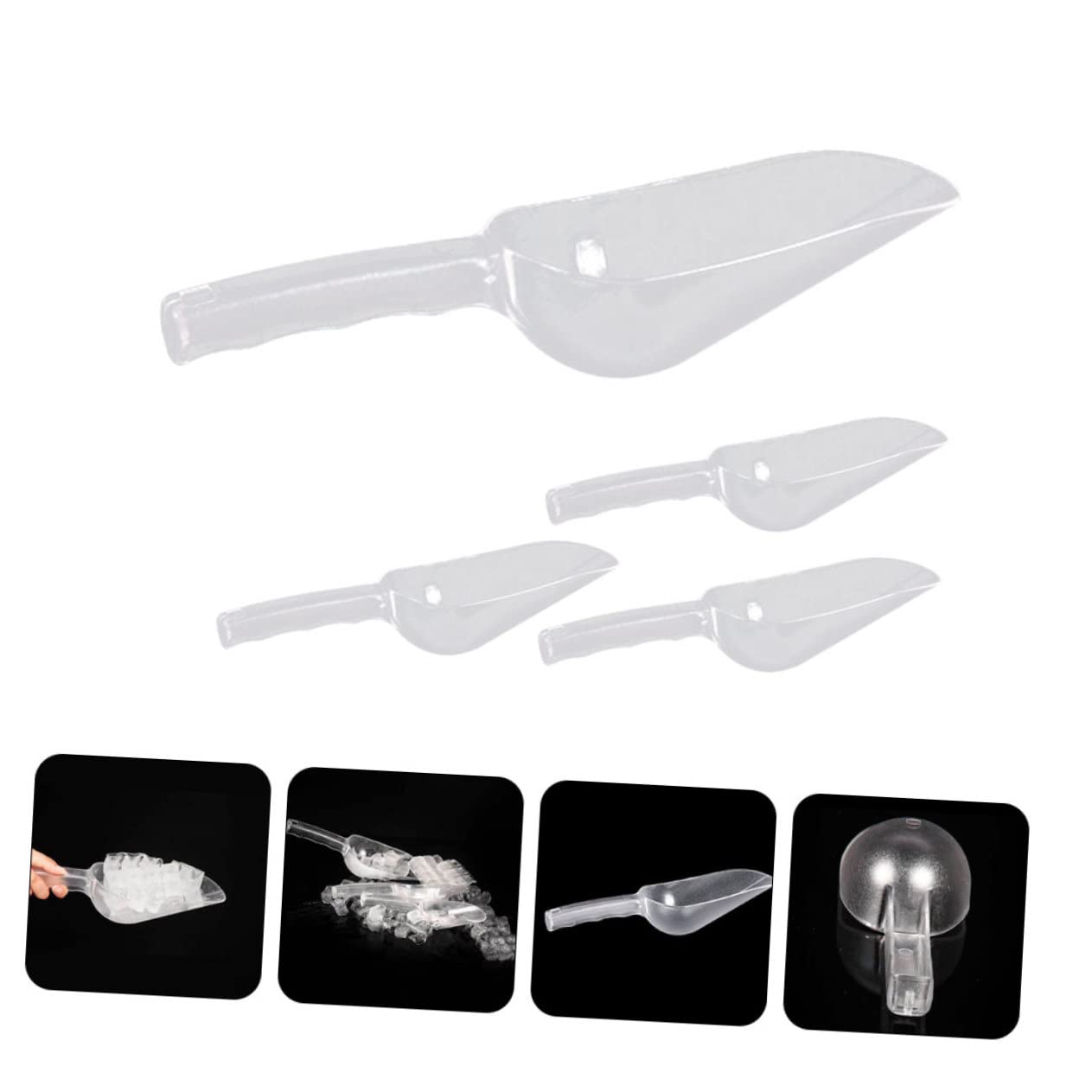 Alipis 2 Sätze Teiliges Kunststoff Für Tierfutter Ergonomisches Design Bruchsicher Vielseitig Für Bar Und Restaurant Futterschaufel Für Haustiere Und Eiswürfel 4 Stücke * 2
