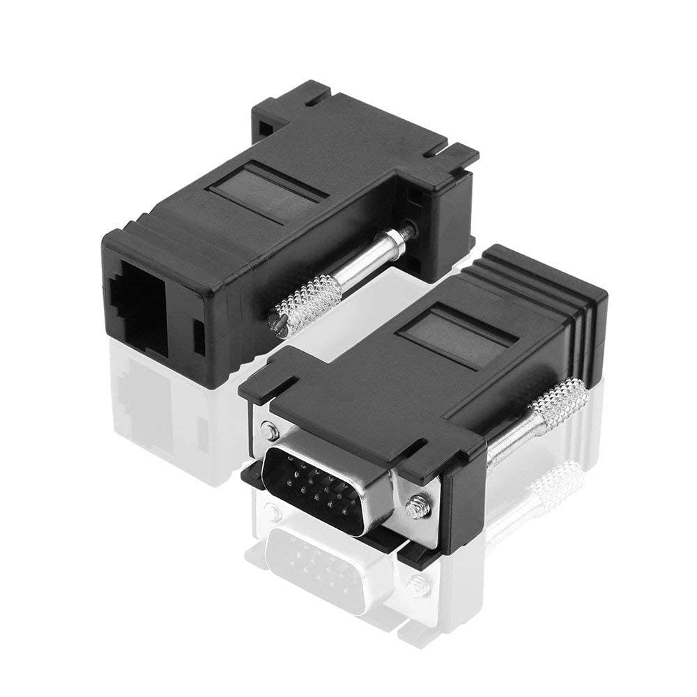 Madhabi VGA to RJ45 Extender (2-Pack, Black) – VGA Over Cat5/Cat6 Ethernet Adapter | Long-Distance Video Transmission for PC, Laptop, Monitor, Projector | Plug & Play-image-34
