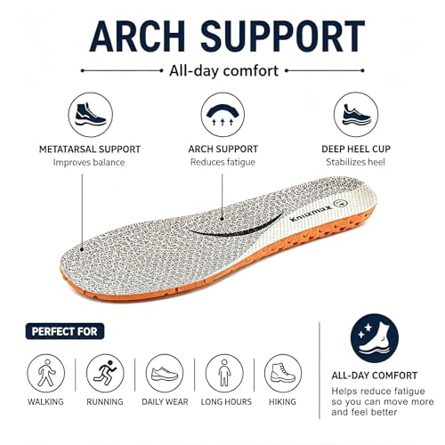 Image of Knixmax Women's Sport Shoe Insoles, Comfort Pigskin Leather Insole for Hey Dudes, Breathable Replacement Inserts for Sneakers, Loafers, Walking Shoes Liners, Beige EU 36