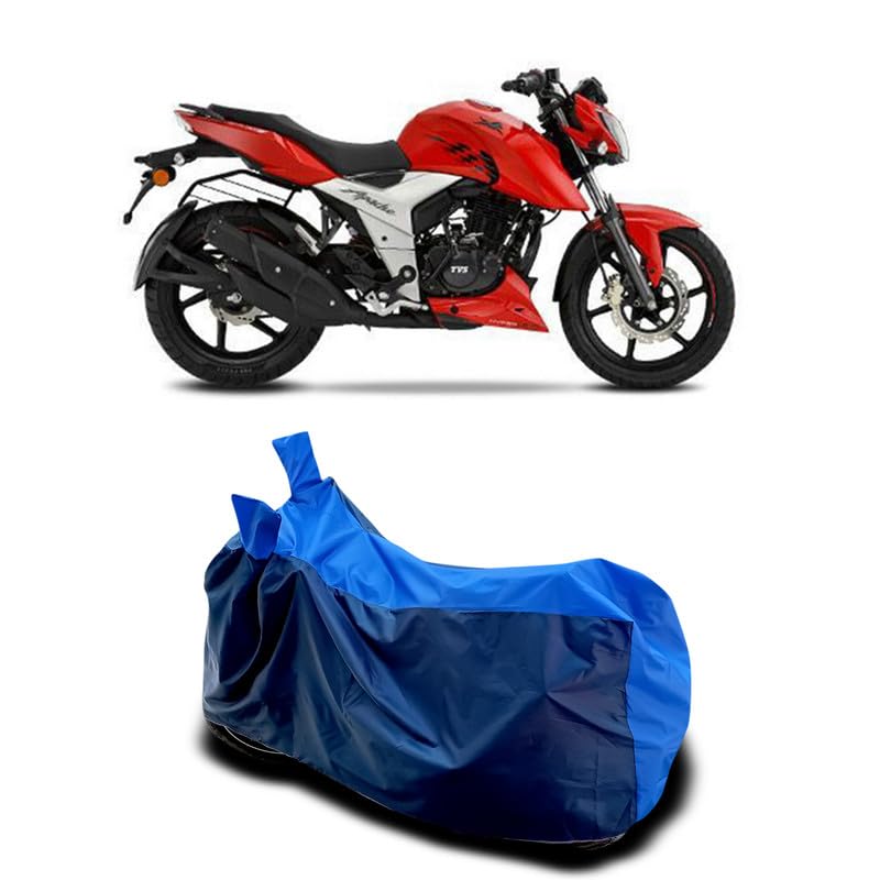 Image of DUFFEL-Two Wheeler Bike Body Cover Compatible for Tvs Apache RTR 160 4v Heat Protectio /UV-Rays /Birds Dropping /DustProof /Waterproof All Variants [Nevay Blue]