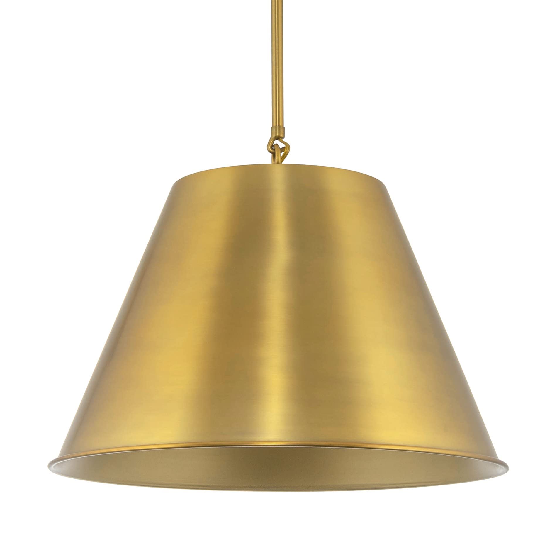 Kira Home Vida 28" 1-Light Modern Industrial Pendant Light + Metal Empire Shade, Adjustable Hanging Height, Warm Brass Finish