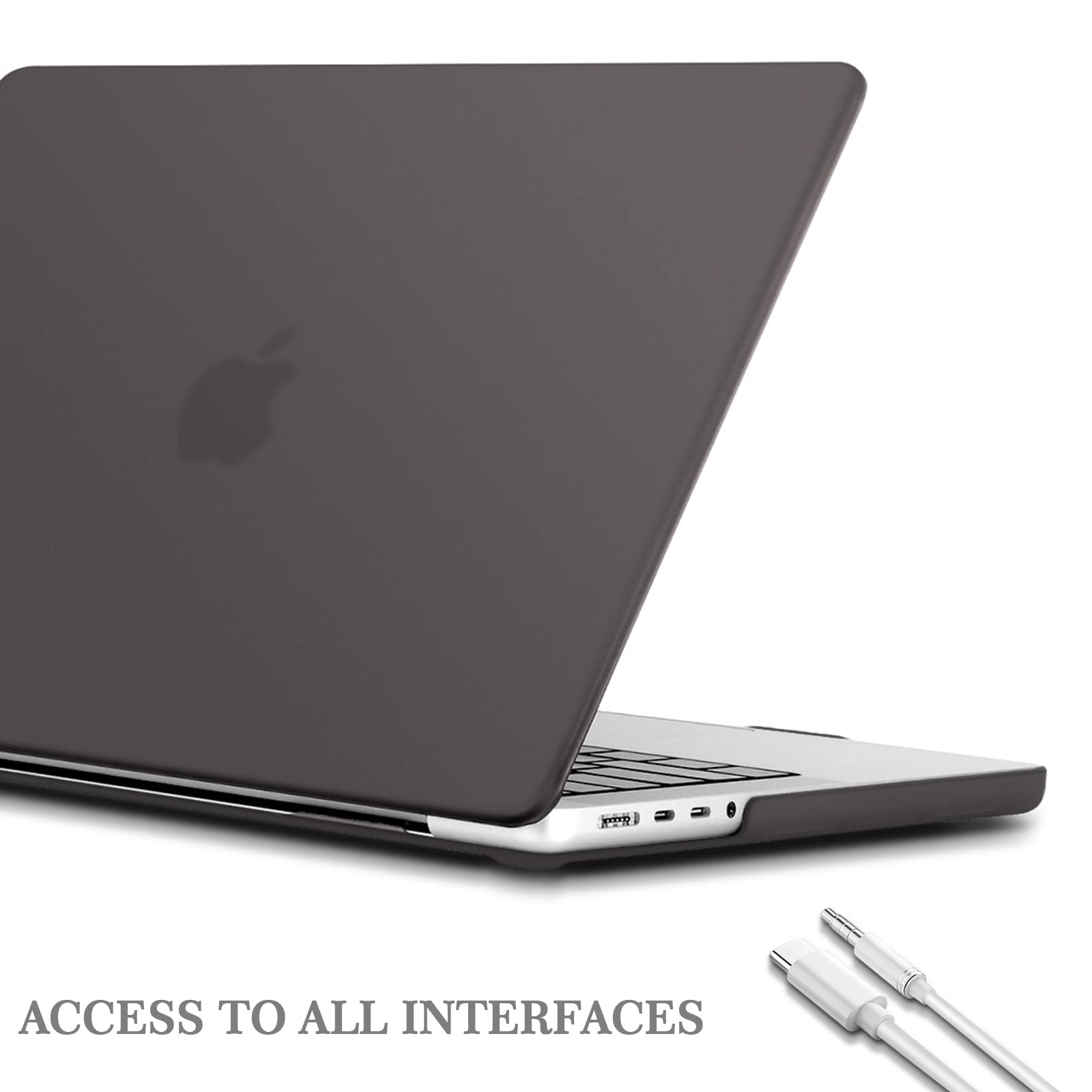 TECOOL Cover per MacBook Pro 14 Pollici M4 M3 M2 M1 Pro/Max 2021-2024 (A3401 A3185 A3112 A2992 A2918 A2779 A2442), Custodia Rigida Protettiva Sottile in Plastica e Copritastiera UE, Grigio