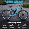 JESRIDER Dual Motor Electric Bike 4000W Peak,UL Certified,48V 23AH Removable Battery,26" Fat Tire Ebike with Phone Mount & USB Port,Hydraulic Suspension,Aluminum Frame,34MPH,Black-Blue #3