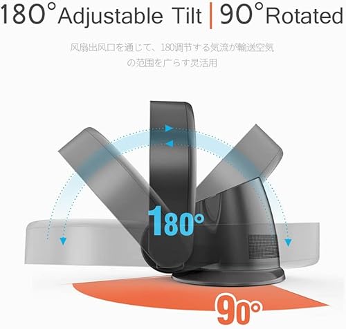 Miniatura 6 de JEDAL Ventilador de pared sin aspas, ventilador de pared sin hojas para patio, ventiladores oscilantes de 90, negro, temporizador de 1-2 horas,