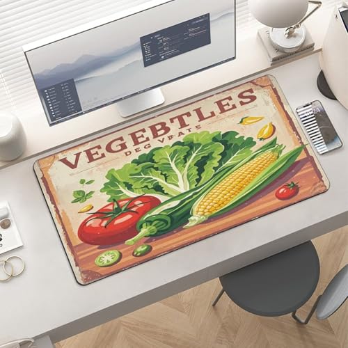 Alfombrilla de Escritorio Vintage Vegetables Antideslizante Grande miniatura 6