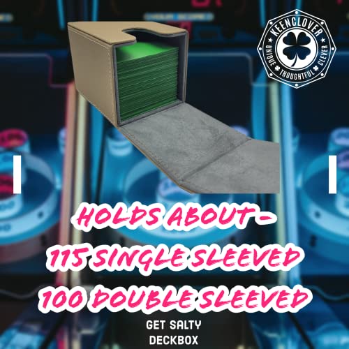 Keenclover Card Deckbox For Ccg Tcg, Holds 100-115 Sleeved Cards, Pvc Free Deck Box (Get Salty), 4X3X3 Inches #TOP1