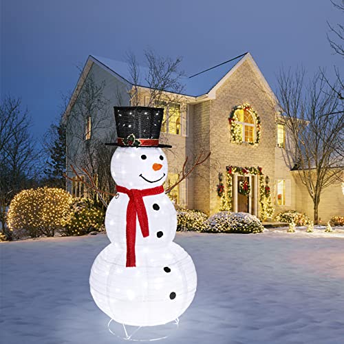 Vingli VLDF152 Snowman Outdoor Christmas Decorations With 90 Led Lights, Lighted Snowman With Top Hat Holiday Ornaments Yard Decor thumb #2