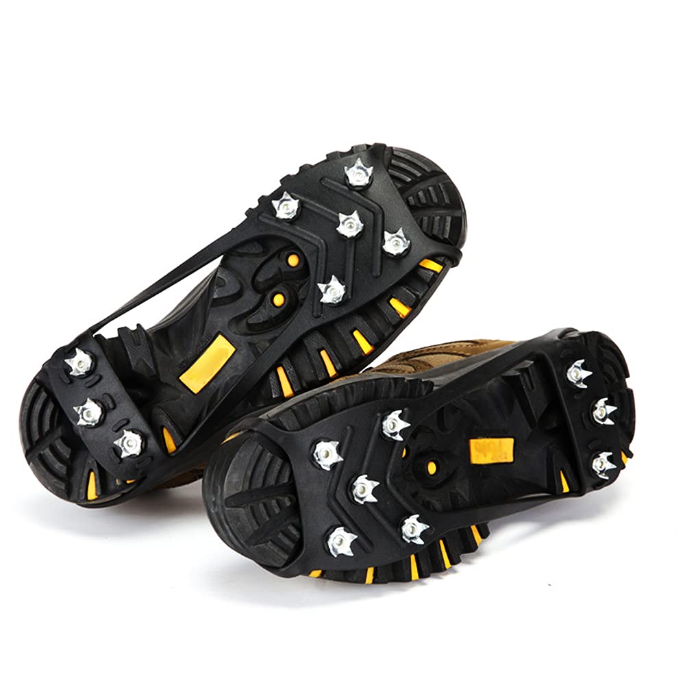 ZZLQIAN 8 Stainless Steel Nails Non-Slip Crampons, High-Elastic Plum Ice Snow Grips, Wear-Resistant Steel Traction Cleats,Convenient for Outdoor Sports in Rainy and Snowy Weather