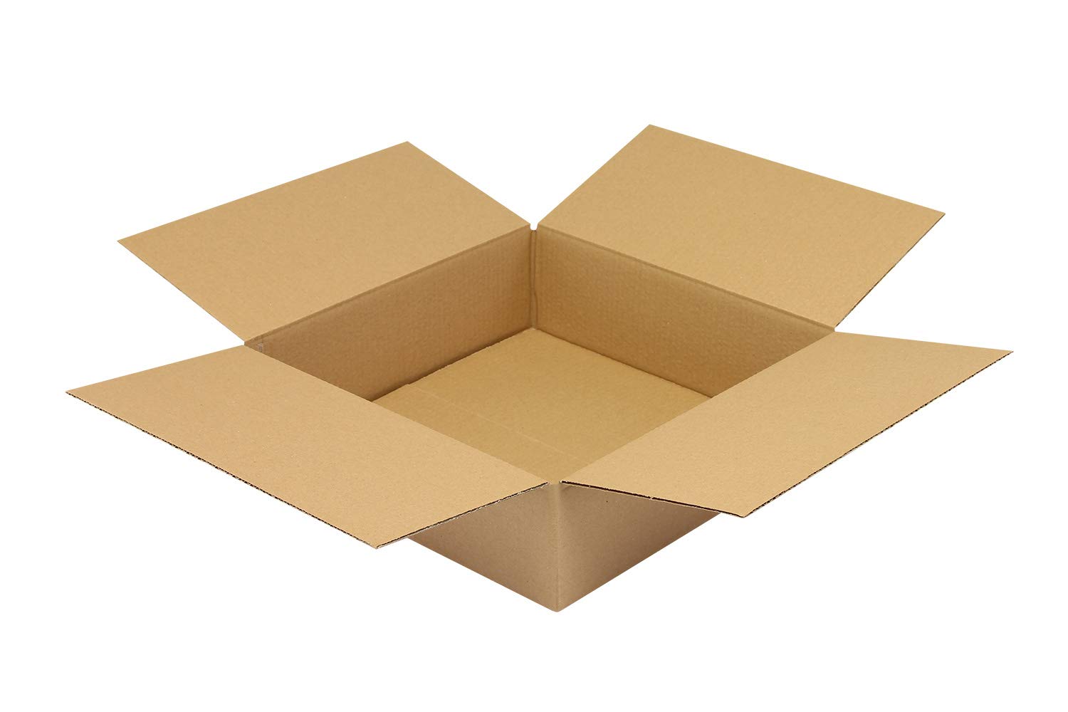 Wellpapp-Faltkarton 1-wellig, 350x350x100mm, Qual. 1.20B, braun, Fefco 0201, 75 Stück