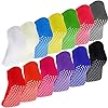 Geyoga 13 Pairs Non Skid Sticky Grippers Socks Pilates Yoga Ballet Barre Non Slip Socks for Kids Women Men