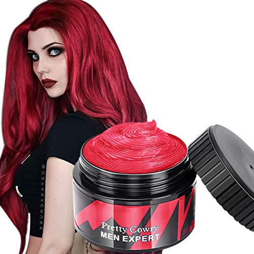 Hair Wax Color Temporary Red Hair Print Wax Natural Hairstyle Cream Coloring for Men Women Kids Party Cosplay Date Halloween