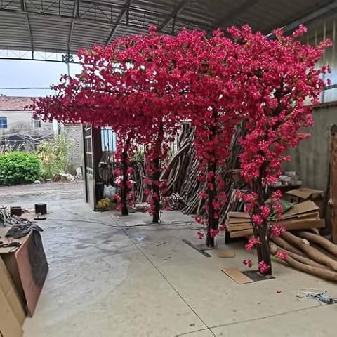 Large Pink Artificial Bougainvillea Tree Artificial Tree for Landscape and Venue Decoration - Indoor Outdoor Use (1.5x1.2m) Cover