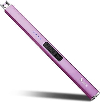 SUPRUS Electric Lighter Arc Windproof Flameless USB Rechargeable Lighter with Safety Lock for Candle BBQ Camping (Purple)