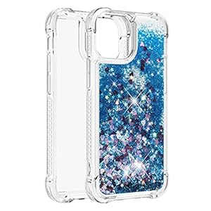 Lijc Hoesje voor iPhone 13 Glitter Vloeibaar Drijfzand Transparant Four Corners Anti-Fall TPU Bumper Zachte siliconen…