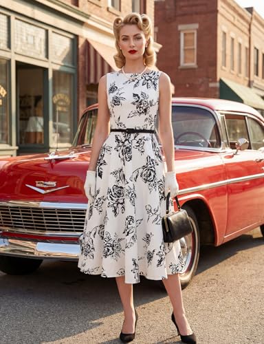 Image of Simple Flavor Women's Vintage Dress Sleeveless O-Neck Party Cocktail Dress