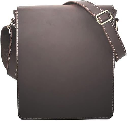 EURYNOME Bolso de mensajero de cuero para hombres, bolso de cuero de grano completo para hombre