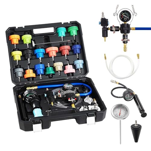 Kit testeur de pression de radiateur VEVOR 47 pièces avec adaptateurs métalliques robustes