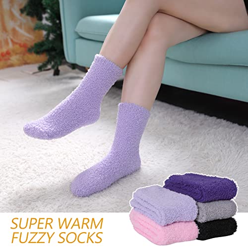 Image of MQELONG Womens Super Soft Fuzzy Cozy Home Sleeping Socks Microfiber Winter Warm Slipper Socks