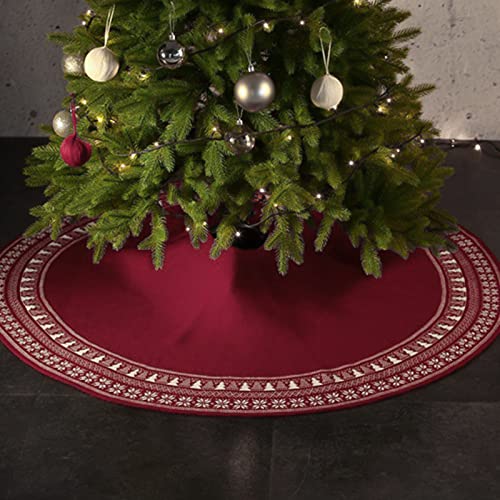 Lucky Monet Christmas Knit Tree Skirt Mat 48 Inch Large Rustic Knitted Snowflake And Xmas Tree Pattern Tree Collar For Christmas Party Ornament Decorations #TOP7