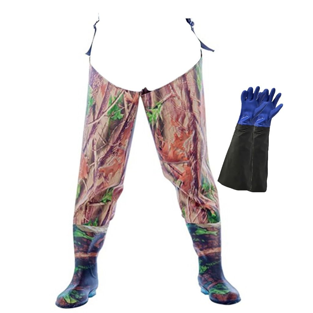 Hip Waders Fishing Waterproof Hip Wading Boots with Adjustable Buckle, 70cm Long Fishing Gloves, Suitable for The Aquatic Industry (Color : A1, Size : 8.5)