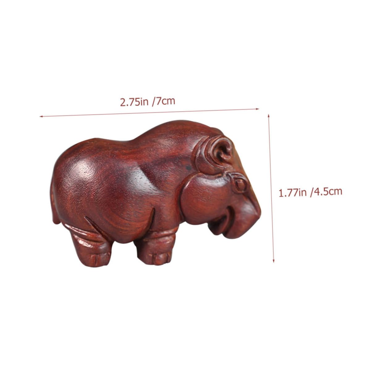 ULTECHNOVO Statua di Ippopotamo in Legno di Sangue Marrone, Decorativa