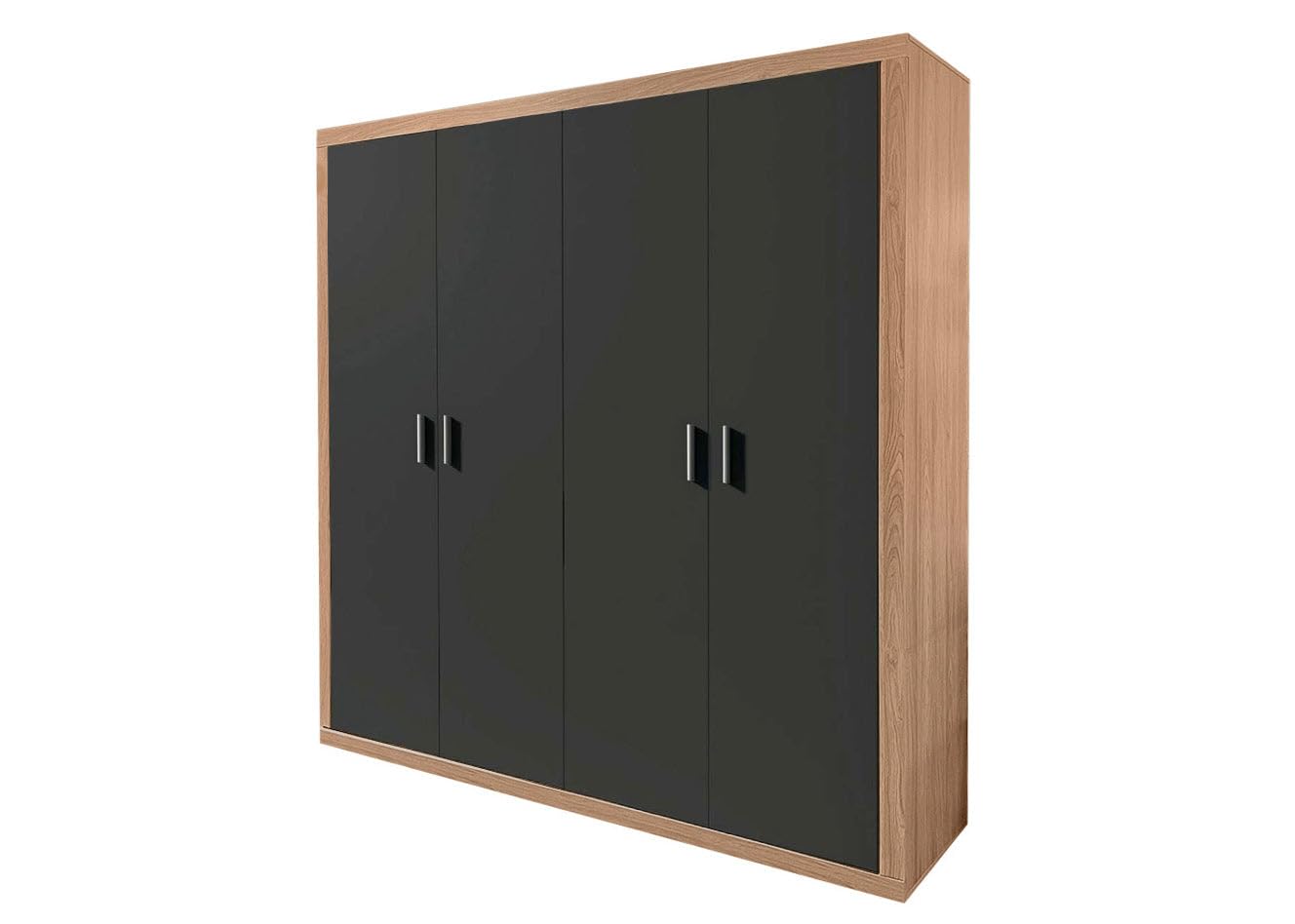 S & S Saldos y Stocks Armario 4 Puertas Batientes Kiara Cambria y Blanco 210x196x48 cm
