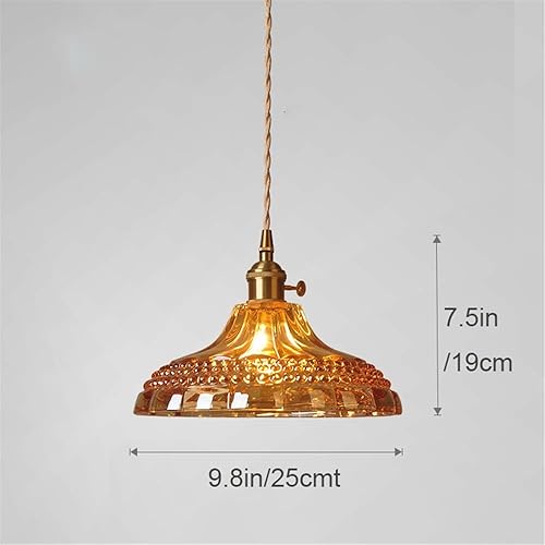 Miniatura 7 de Modern Retro Glass Pendant Light Fixture with Brass Lamphead, Indoor Decor Celing Hanging Lamp for Bedroom Kitchen Island Living Room Dinning Table