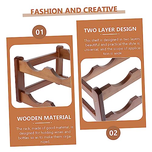 Soporte para botellas de vino PRETYZOOM de madera miniatura 7