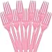 Amscan 8017.109 Premium New Pink Plastic Forks, 50ct