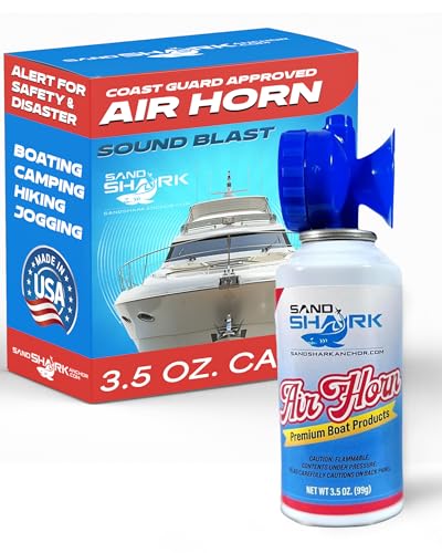 SandShark Premium Air Horn Handheld Canister-Very Loud Airhorn, Coast Guard