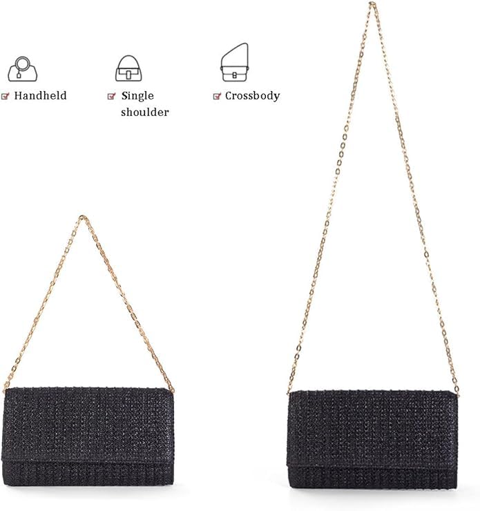 Image of BRYCTSISEN Women Straw Beach Clutch Purse Handbag Summer Elegant Vacation Style Shoulder Bag Crossbody Bag (Colorful2)
