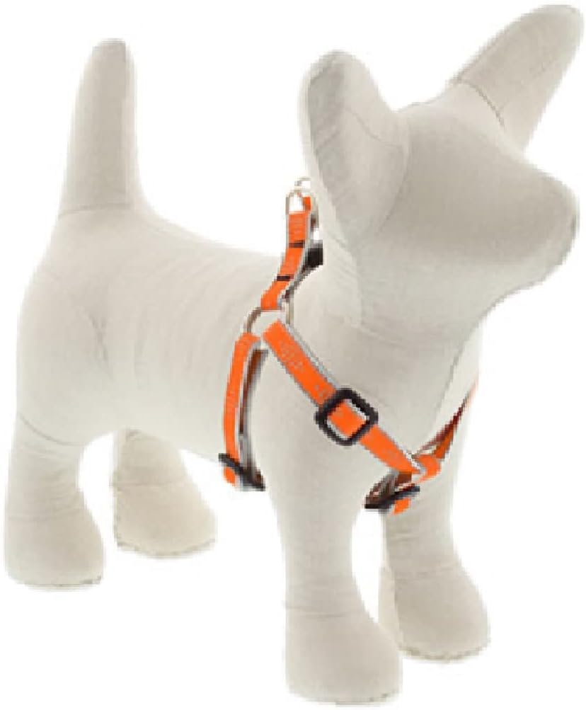 Lupine Reflective Small Step in Dog Harness 1/2" Wide Orange Diamond with 12-18" Girth