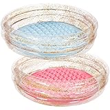 2 Pack 45'' X 10' Inflatable Kiddie Pool Transparent Glitter Swimming Pool for Summer Fun Kids Baby Water Pool Pit Ball for Ages 3+ (45’’ * 10’’)