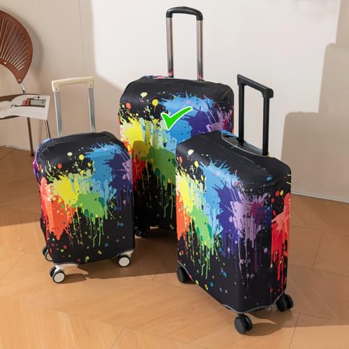 Image of HOKIPO Suitcase Covers for Trolley Suitcase, 220gsm Durable and Washable, Large (26-27inch) - Color Drip (AR-6345-D5)