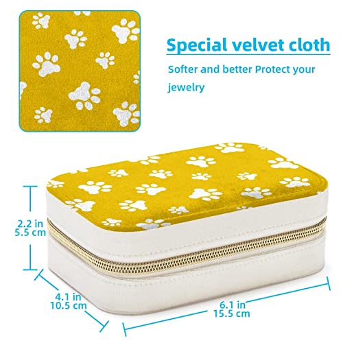 Sac de rangement bijoux voyage multi-compartiments jaune et blanc étanche