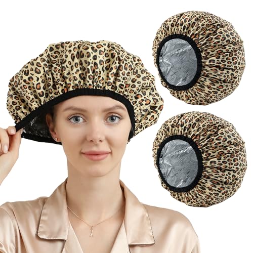 YIZIJIZI Heat Cap for Deep Conditioning (Leopard)