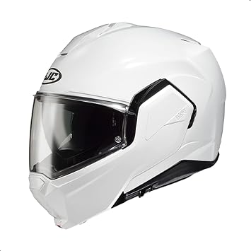 HJC i100 Solid Modular Motorcycle Helmet with HJ-36 Pinlock Shield, DOT Approved White, Medium