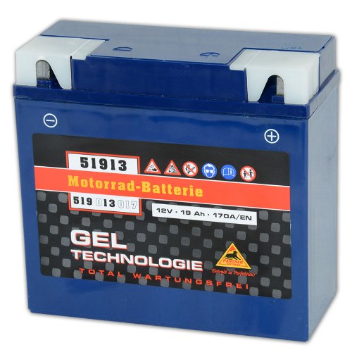 Panther Motorradbatterie GEL 12V 19Ah 51913 Batterie G19 ABS 