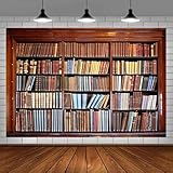 Vintage Bücherregal Fotografie Hintergrund Bücherstapel Klassische Bücher Bibliothek Hintergrund Studenten Kind Erwachsene Porträt Banner Poster