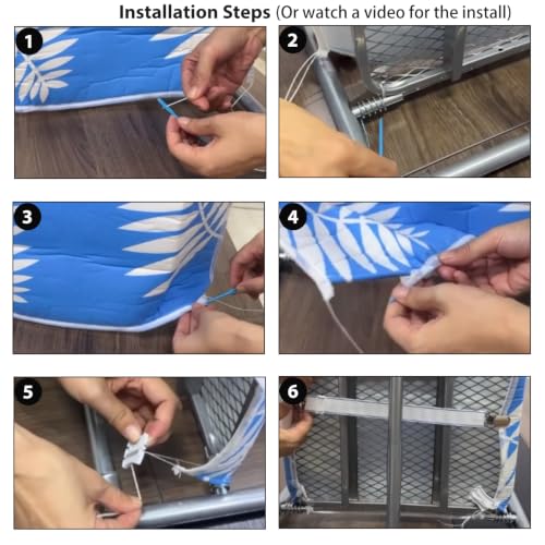 Image of SheeChung 14x42 Inch Over-The-Door Ironing Board Cover and Pad,Cotton Cover with Extra Thick Pad,Resists Scorching and Staining,Fits Door /Standard Ironing Board,Silicone Coating,Dahlia